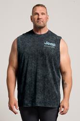 BadRhino Big & Tall Black Acid Wash 'Jeep' Graphic Vest | BadRhino 3