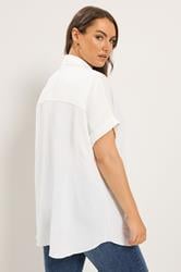 YOURS Plus Size White Grown On Sleeve Shirt | Yours Clothing 2