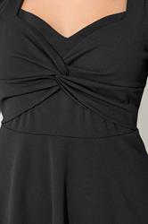 YOURS LONDON Plus Size Black Knot Detail Skater Dress | Yours Clothing 4