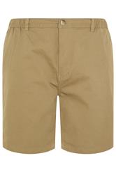 D555 Big & Tall Stone Brown Elasticated Stretch Shorts