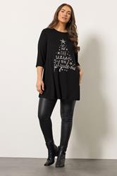 EVANS Plus Size Black Sequin Christmas Tree Top | Evans 1