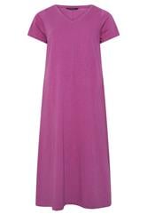 EVANS Plus Size Purple Cotton Midi Dress | Evans 5
