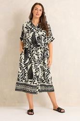EVANS Plus Size Black Abstract Shirt Dress | Evans 2
