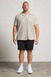 BadRhino Big & Tall Natural Brown Short Sleeve Textured Jersey Shirt | BadRhino 2