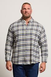 BadRhino Big & Tall Brown & Blue Brushed Checked Shirt | BadRhino 3