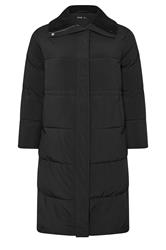 YOURS Plus Size Black Funnel Neck Midi Coat | Yours Clothing 4
