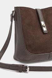 Chocolate Brown Faux Suede Cross Body Bag | Yours Clothing 2