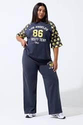 LIMITED COLLECTION Plus Size Navy Blue '86' Straight Leg Leggings | Yours Clothing 3