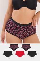 YOURSET 5 PACK Plus Size Red Kiss Print Full Briefs | Yours Clothing 1
