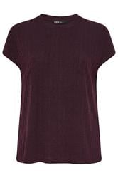 YOURS Curve Dark Purple Knitted T-Shirt