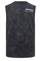 BadRhino Big & Tall Black Extra Long Acid Wash 'Jeep' Graphic Vest | BadRhino 6