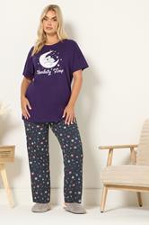 YOURS Plus Size Purple 'Koalaty Time' Pyjama Set | Yours Clothing 3