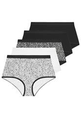 YOURSET 5 PACK Plus Size Black Paisley Print Full Briefs | Yours Clothing 3