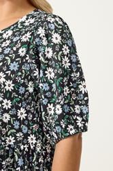 YOURS Plus Size Black Ditsy Floral Tiered Maxi Dress | Yours Clothing 4