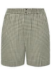 YOURS Plus Size Brown Gingham Shorts | Yours Clothing 1