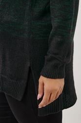 YOURS Plus Size Dark Green Colourblock Jumper 4
