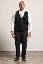 D555 Big & Tall Black Suit Waistcoat | BadRhino 1