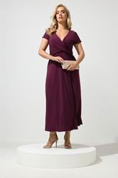 YOURS LONDON Plus Size Purple Twist Front Dress | Yours Clothing 1