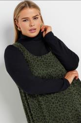 YOURS Plus Size Grey Leopard Print Pinafore Dress | Yours Clothing  4