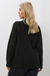 YOURS Plus Size Black Double Breasted Cardigan | Yours Clothing 2