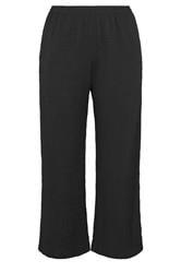 YOURS Curve Black Bubble Texture Wide Leg Trousers