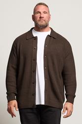 BadRhino Big & Tall Brown Long Sleeve Knitted Shirt | BadRhino 3