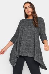 YOURS Plus Size Grey Hanky Hem Tunic 1