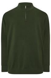 BadRhino Big & Tall Duffel Green Milano Quarter Zip Jumper | BadRhino 5