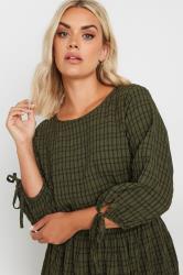 LIMITED COLLECTION Plus Size Khaki Green Crinkle Midaxi Dress | Yours Clothing 4