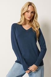 M&Co Navy Blue V-Neck Jumper| M&Co 3