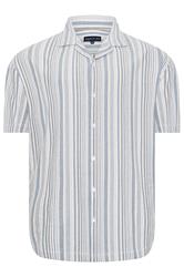 BadRhino Big & Tall White & Blue Stripe Shirt | BadRhino 7