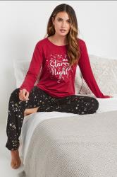 LTS Tall Red Star Print Wide Leg Pyjama Set | Long Tall Sally 1
