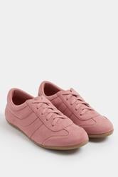 LTS Coral Pink Padded Retro Trainers In Standard Fit