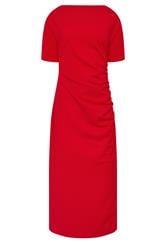 LTS Tall Red Ruched Detail Midi Dress