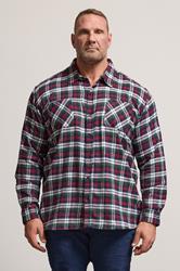 BadRhino Big & Tall Red Check Print Long Sleeve Flannel Shirt | BadRhino 3