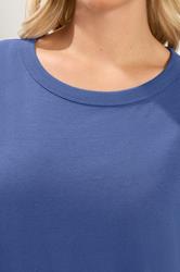 YOURS Plus Size Cobalt Blue Oversized Boxy T-Shirt | Yours Clothing 4