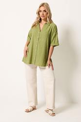 YOURS Plus Size Green Textured Shirt 1