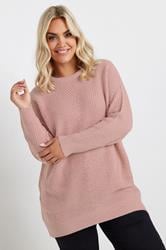 YOURS Plus Size Light Pink Essential Knitted Jumper | Yours Clothing 3
