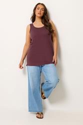 YOURS Plus Size Purple Basic Core Vest Top | Yours Clothing 1
