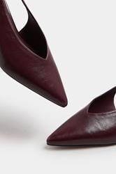 LTS Burgundy Red Pointed Slingback Kitten Heel | Long Tall Sally 5