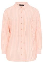 YOURS Curve Orange Stripe Linen Shirt