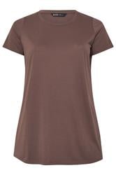 YOURS Curve Chocolate Brown Core T-Shirt