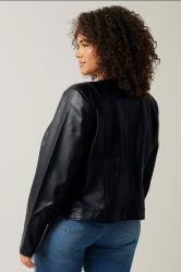 Evans Black Faux Leather Zip Front Biker Jacket 3