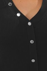 STAR Black Ribbed Button Bust Vest Top | StarByJM 4
