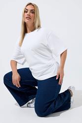 LIMITED COLLECTION Plus Size White Corset Seam T-Shirt | Yours Clothing 3