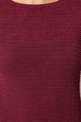 LTS Tall Women's Burgundy Red Textured Slash Neck Top | Long Tall Sally 4