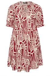 YOURS Curve Red Abstract Tie Neck Dress