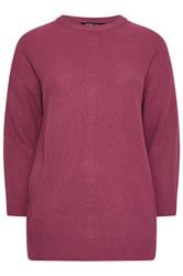 YOURS Curve Dark Pink Essential Knitted Jumper