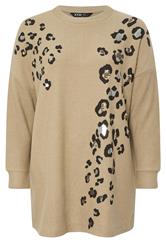 YOURS Plus Size Natural Brown Leopard Soft Touch Jumper | Yours Clothing 5