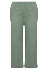 YOURS Curve Green Bubble Texture Wide Leg Trousers